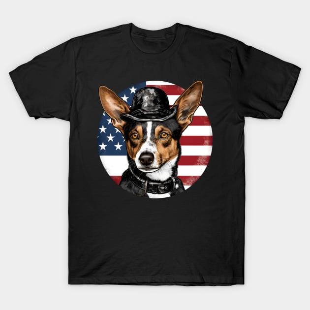 Patriotic Basenji T-Shirt by NatashaCuteShop